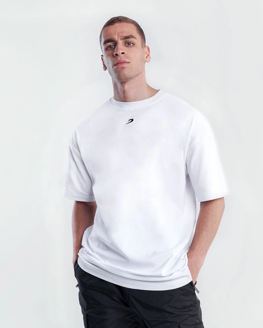 BOXRAW Men Oversized Strike T-Shirt - White Clothing 1 BOXRAW Men Oversized Strike T-Shirt - White Clothing