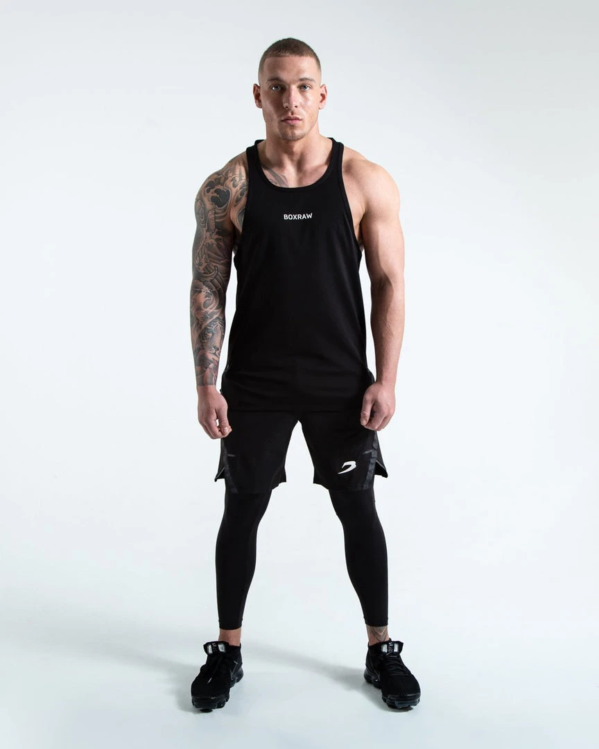 BOXRAW Men SMRT-TEC Stringer Tank - Black Clothing 2 BOXRAW Men SMRT-TEC Stringer Tank - Black Clothing