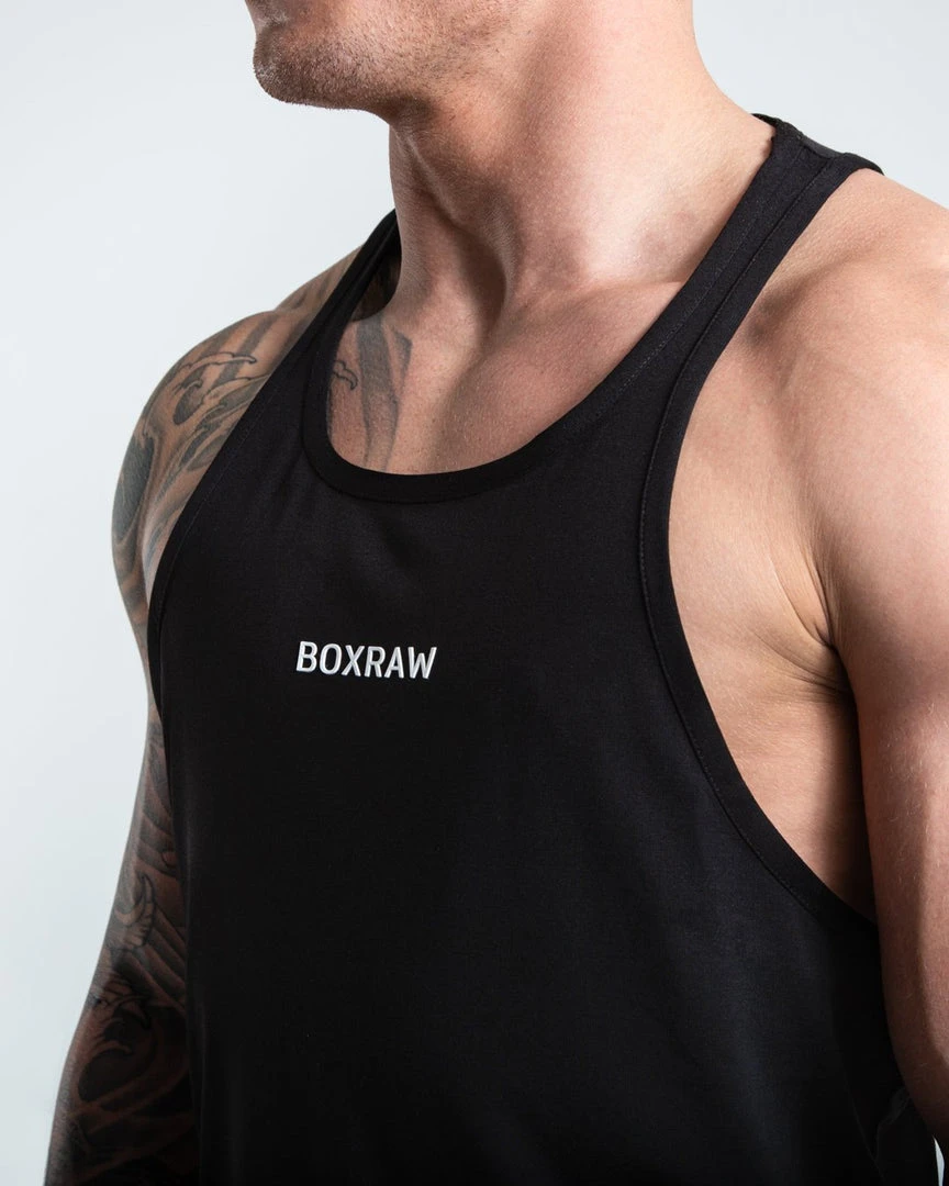 BOXRAW Men SMRT-TEC Stringer Tank - Black Clothing 4 BOXRAW Men SMRT-TEC Stringer Tank - Black Clothing