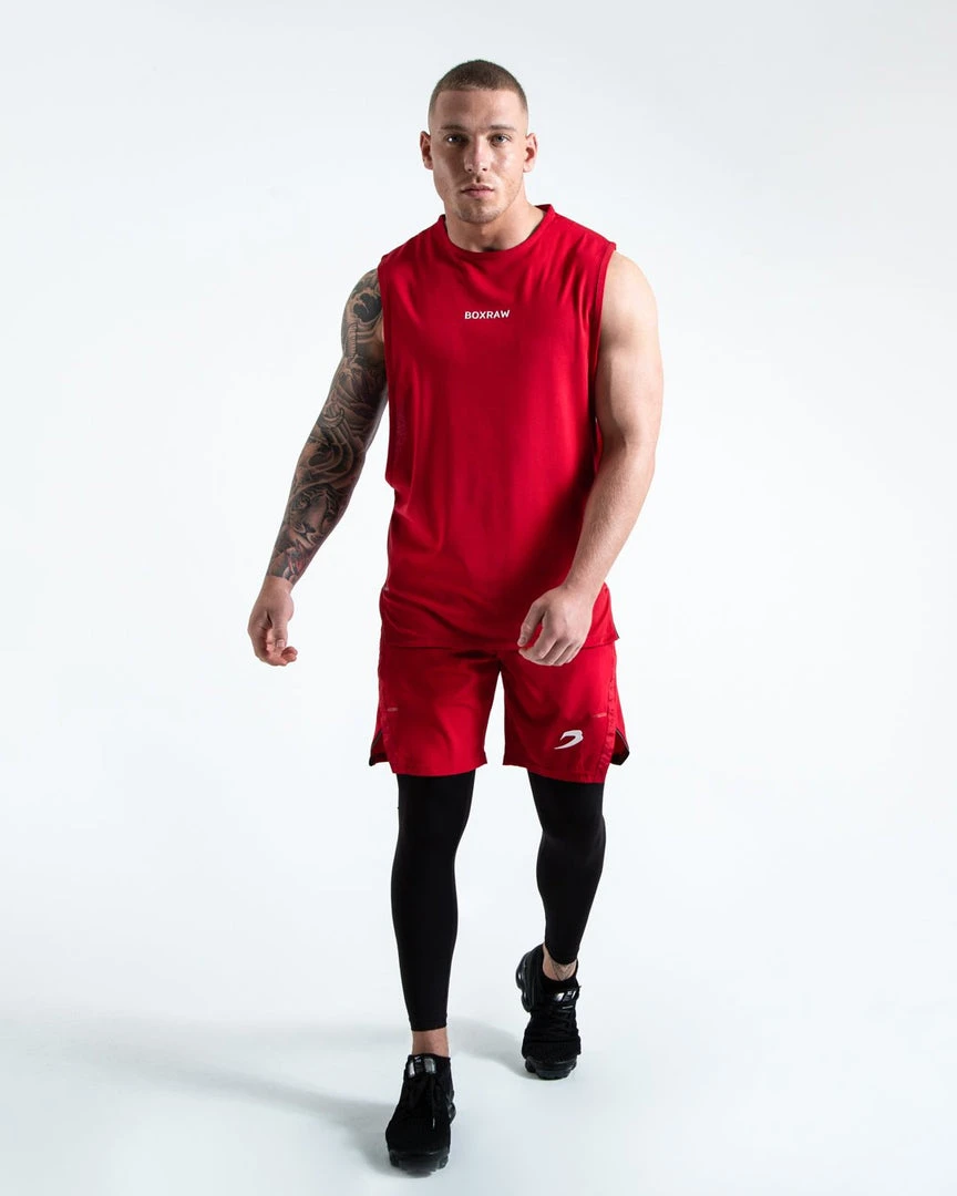 BOXRAW Men Clothing SMRT-TEC Muscle Tank - Red 2 BOXRAW Men Clothing SMRT-TEC Muscle Tank - Red