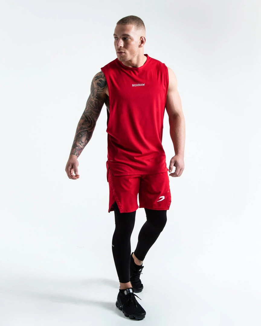 BOXRAW Men Clothing SMRT-TEC Muscle Tank - Red 8 BOXRAW Men Clothing SMRT-TEC Muscle Tank - Red