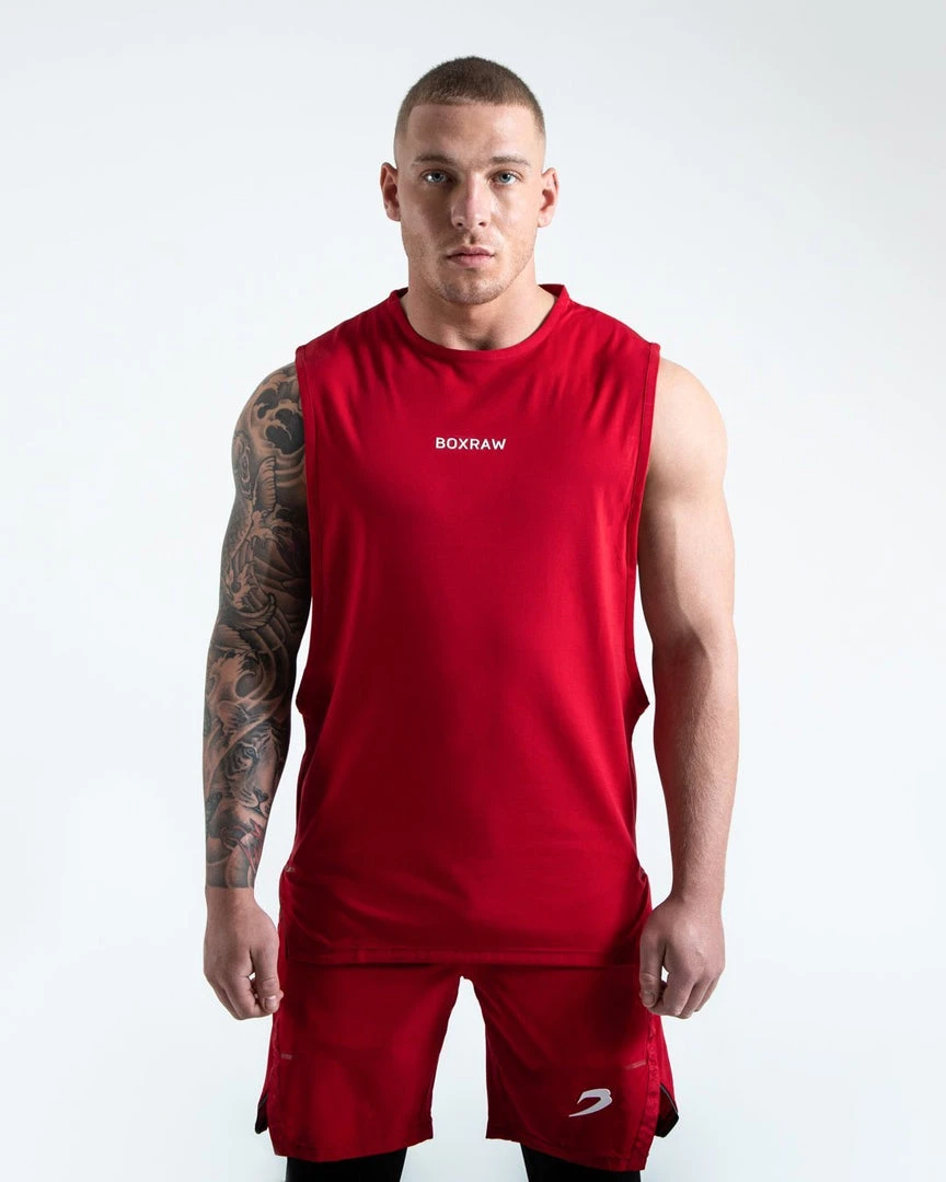 BOXRAW Men Clothing SMRT-TEC Muscle Tank - Red 3 BOXRAW Men Clothing SMRT-TEC Muscle Tank - Red