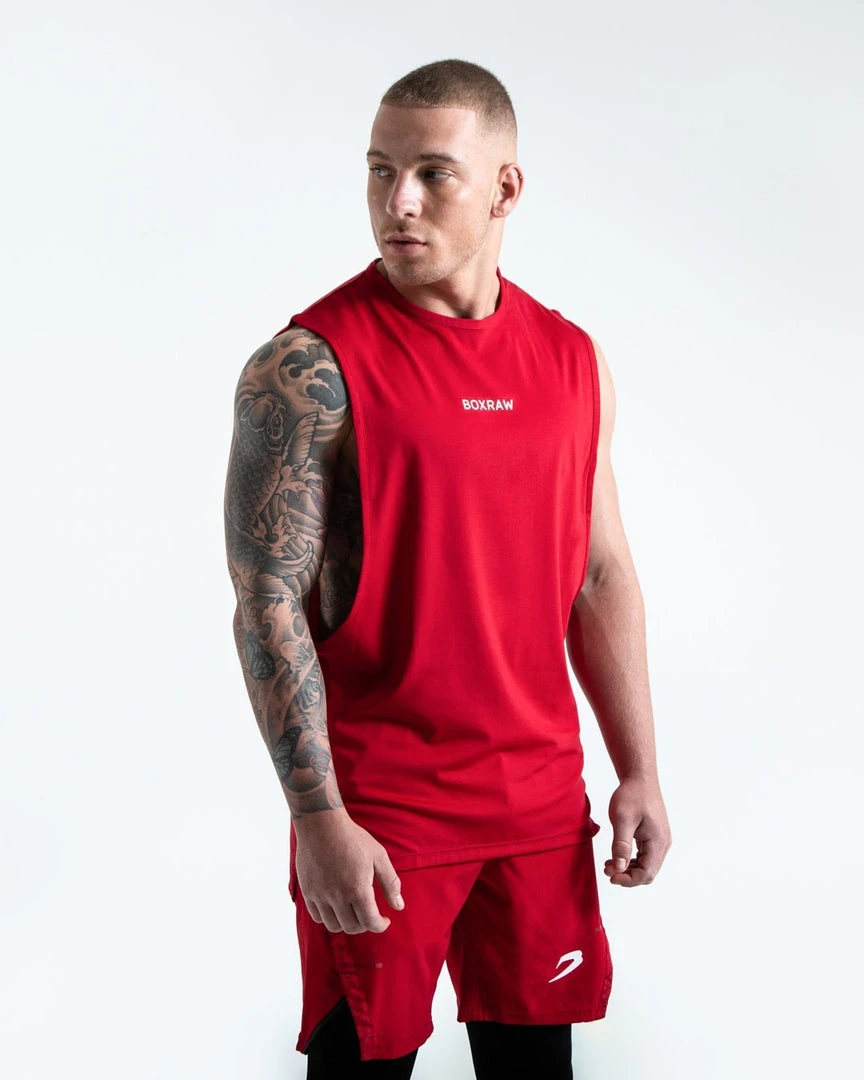 BOXRAW Men Clothing SMRT-TEC Muscle Tank - Red 7 BOXRAW Men Clothing SMRT-TEC Muscle Tank - Red