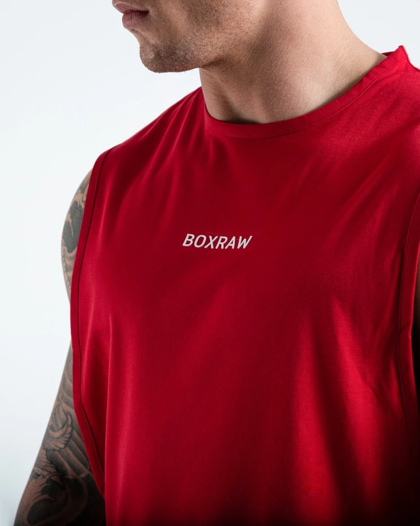 BOXRAW Men Clothing SMRT-TEC Muscle Tank - Red 4 BOXRAW Men Clothing SMRT-TEC Muscle Tank - Red