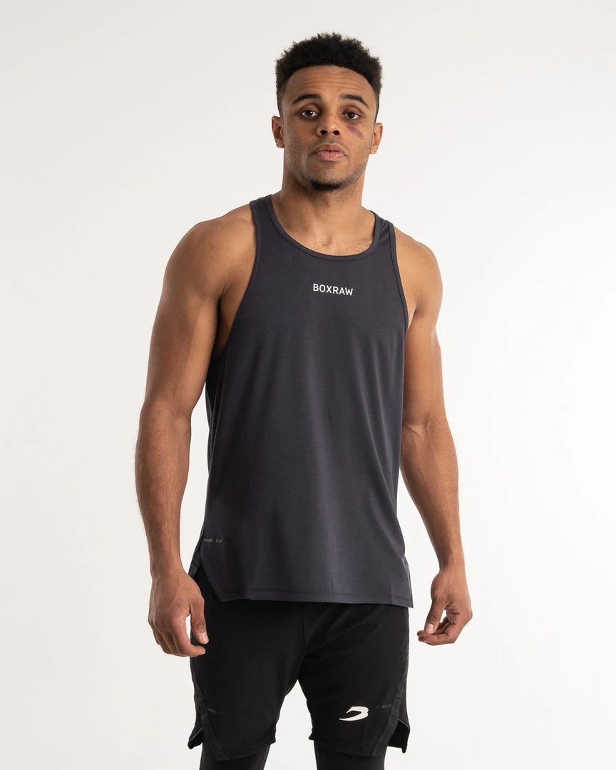 BOXRAW Men Clothing SMRT-TEC Stringer Tank - Charcoal 3 BOXRAW Men Clothing SMRT-TEC Stringer Tank - Charcoal