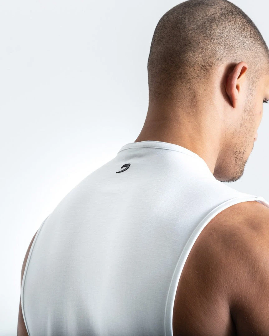 BOXRAW Men Boxing Essentials SMRT-TEC Muscle Tank - White 7 BOXRAW Men Boxing Essentials SMRT-TEC Muscle Tank - White