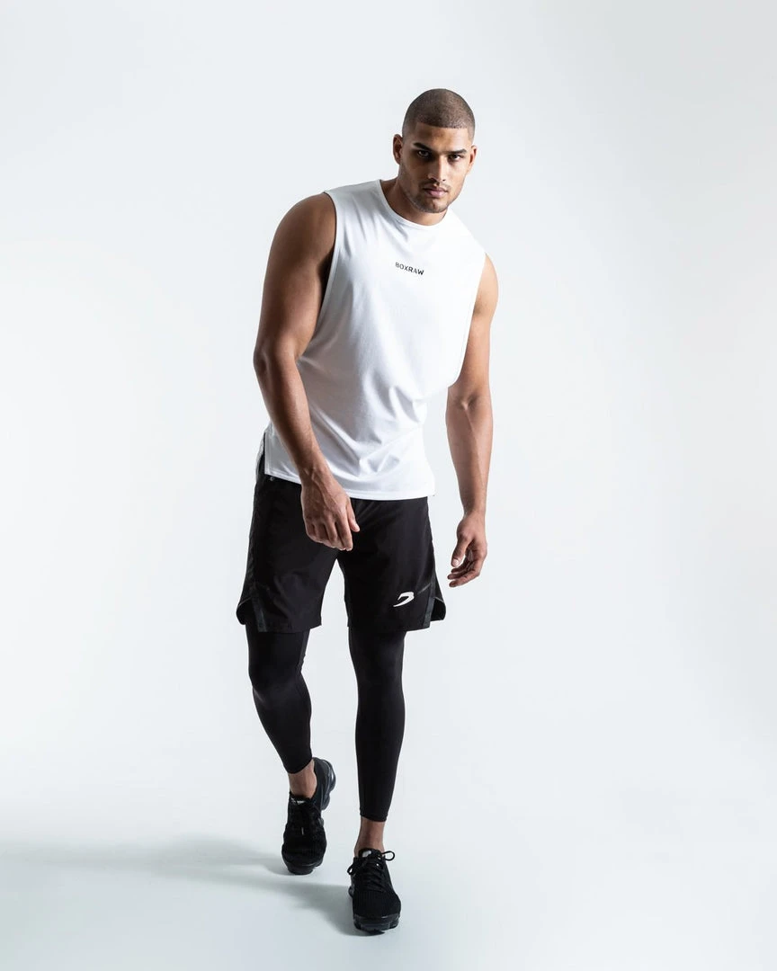 BOXRAW Men Boxing Essentials SMRT-TEC Muscle Tank - White 9 BOXRAW Men Boxing Essentials SMRT-TEC Muscle Tank - White