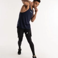 BOXRAW Men SMRT-TEC Stringer Tank - Navy Clothing