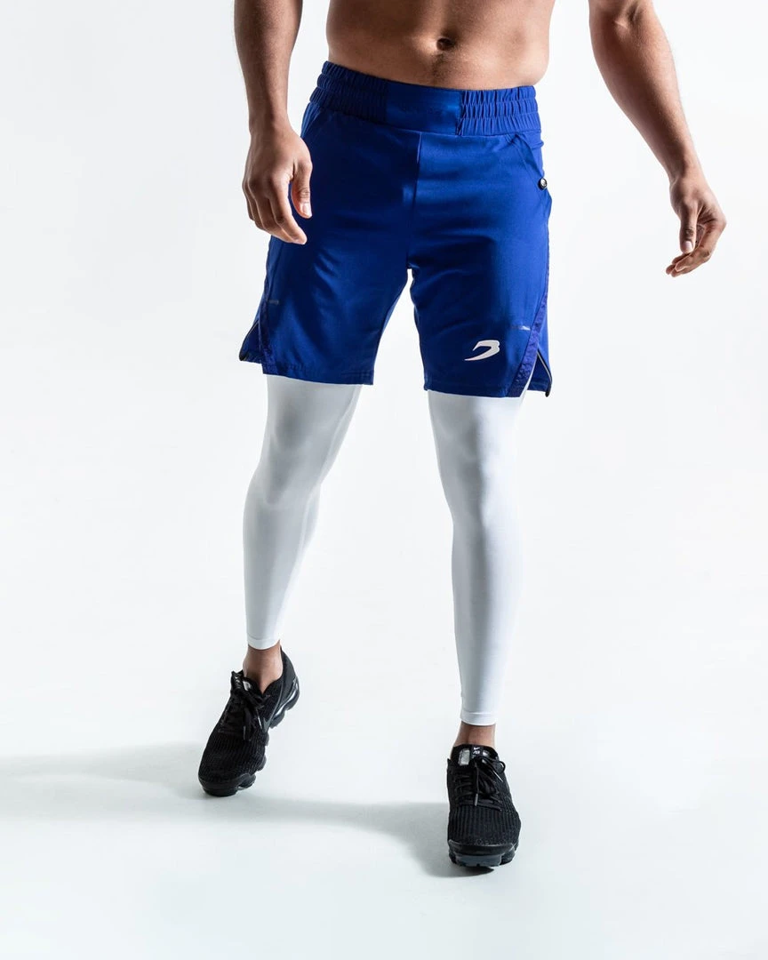 BOXRAW Men Pep Shorts (2-In-1 Training Tights) - Blue/White 1 BOXRAW Men Pep Shorts (2-In-1 Training Tights) - Blue/White