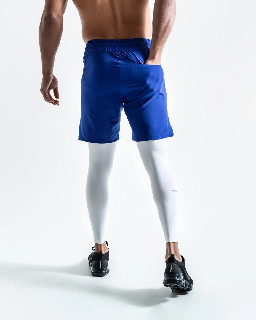 BOXRAW Men Pep Shorts (2-In-1 Training Tights) - Blue/White 4 BOXRAW Men Pep Shorts (2-In-1 Training Tights) - Blue/White
