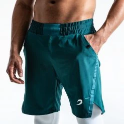 BOXRAW Men Pep Shorts (2-In-1 Training Tights) - Green/White Clothing