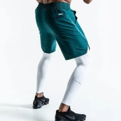 BOXRAW Men Pep Shorts (2-In-1 Training Tights) - Green/White Clothing