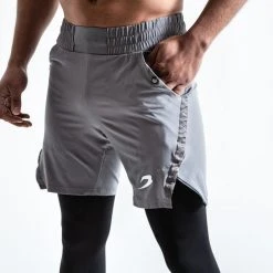 BOXRAW Men Pep Shorts (2-In-1 Training Tights) - Grey/Black