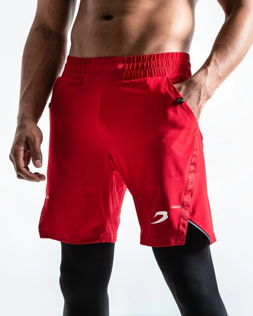 BOXRAW Men Best Sellers Pep Shorts (2-In-1 Training Tights) - Red/Black 6 BOXRAW Men Best Sellers Pep Shorts (2-In-1 Training Tights) - Red/Black