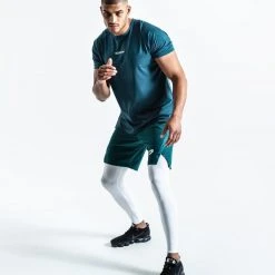 BOXRAW Men Pep Shorts (2-In-1 Training Tights) - Green/White Clothing