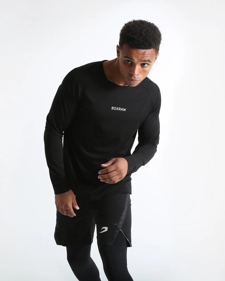 BOXRAW Men SMRT-TEC Long Sleeve T-Shirt - Black Boxing Essentials 4 BOXRAW Men SMRT-TEC Long Sleeve T-Shirt - Black Boxing Essentials