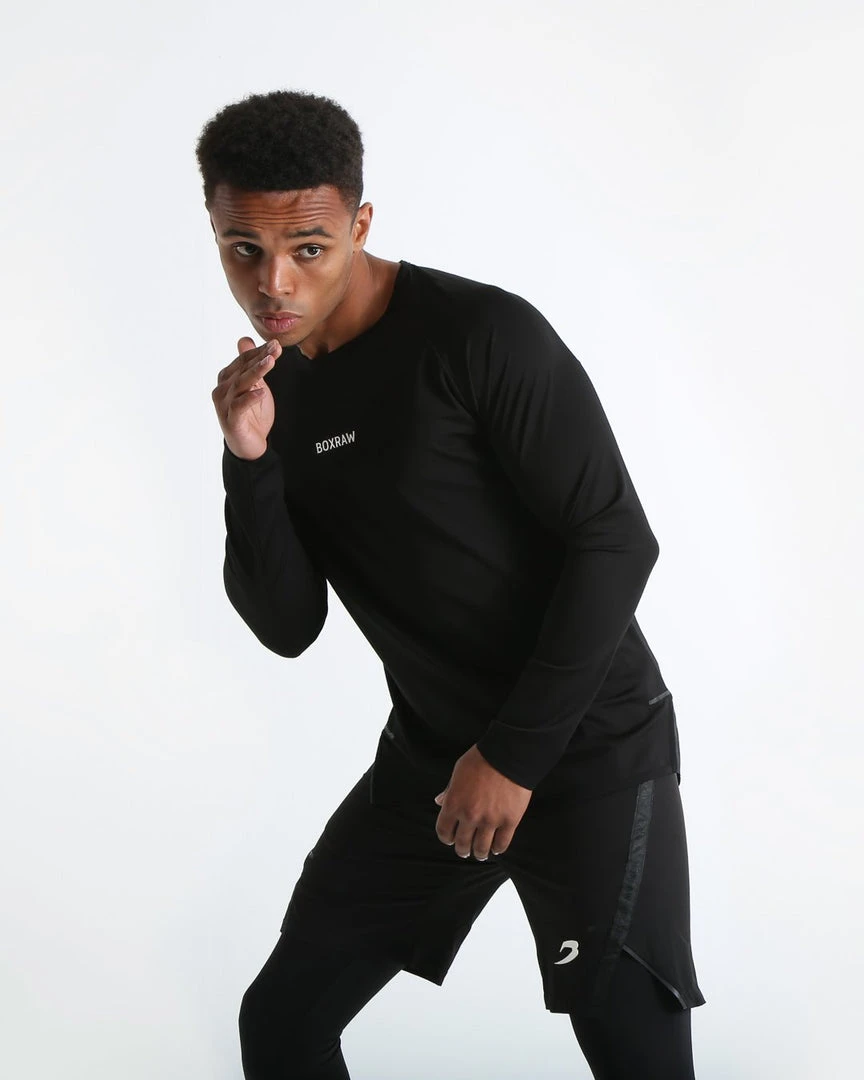 BOXRAW Men SMRT-TEC Long Sleeve T-Shirt - Black Boxing Essentials 1 BOXRAW Men SMRT-TEC Long Sleeve T-Shirt - Black Boxing Essentials