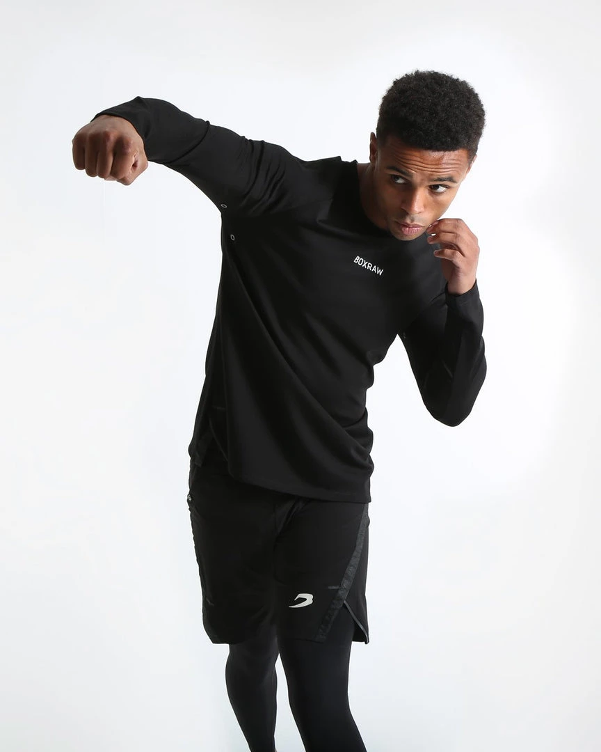 BOXRAW Men SMRT-TEC Long Sleeve T-Shirt - Black Boxing Essentials 3 BOXRAW Men SMRT-TEC Long Sleeve T-Shirt - Black Boxing Essentials