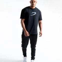 BOXRAW Men Glitch Strike T-Shirt - Black Clothing