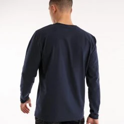 BOXRAW Men Strike Long Sleeve T-Shirt - Navy Clothing
