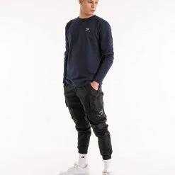 BOXRAW Men Strike Long Sleeve T-Shirt - Navy Clothing