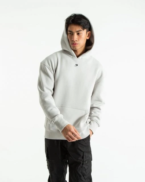 BOXRAW Men Strike Logo Hoodie - Grey Stone 1 BOXRAW Men Strike Logo Hoodie - Grey Stone