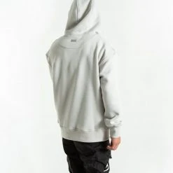 BOXRAW Men Strike Logo Hoodie - Grey Stone