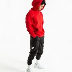 BOXRAW Men Strike Logo Hoodie - Red Clothing