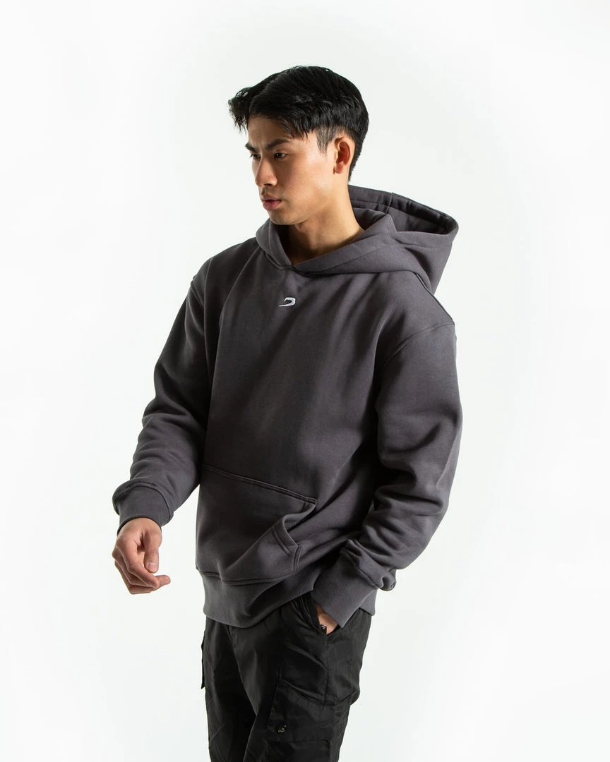 BOXRAW Men Clothing Strike Logo Hoodie - Charcoal 4 BOXRAW Men Clothing Strike Logo Hoodie - Charcoal