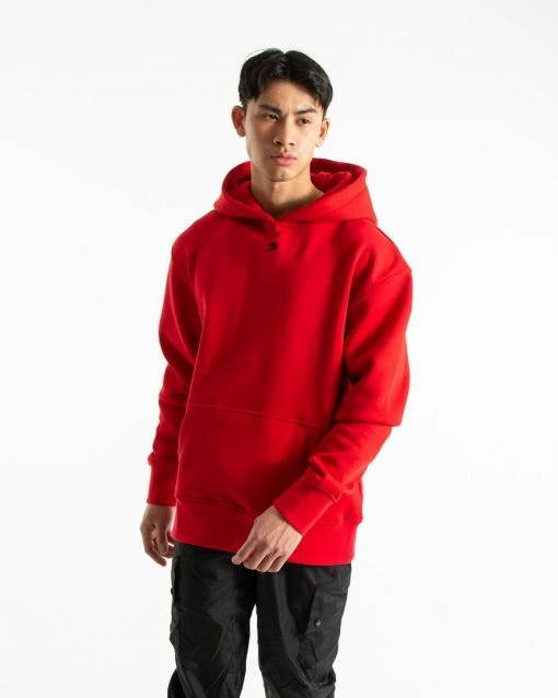 BOXRAW Men Strike Logo Hoodie - Red Clothing 8 BOXRAW Men Strike Logo Hoodie - Red Clothing