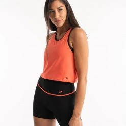 BOXRAW Women Valerie Cropped Tank - Coral