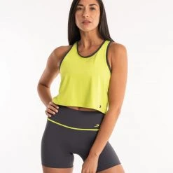 BOXRAW Women Valerie Cropped Tank - Lime