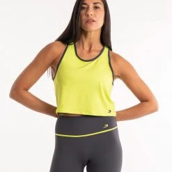 BOXRAW Women Valerie Cropped Tank - Lime