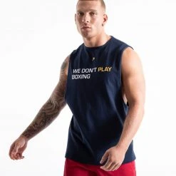 BOXRAW Men We Don't Play Boxing Muscle Tank - Navy Clothing