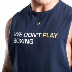 BOXRAW Men We Don't Play Boxing Muscle Tank - Navy Clothing