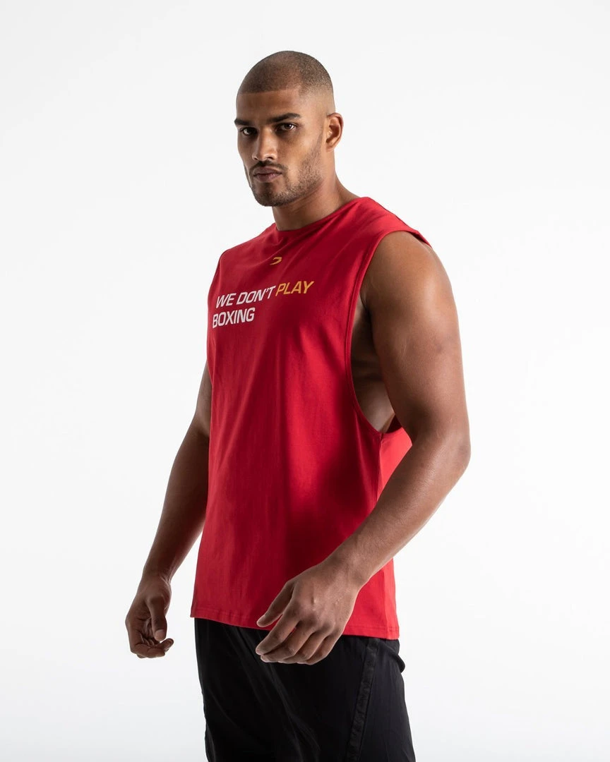 BOXRAW Men Clothing We Don't Play Boxing Muscle Tank - Red 3 BOXRAW Men Clothing We Don't Play Boxing Muscle Tank - Red