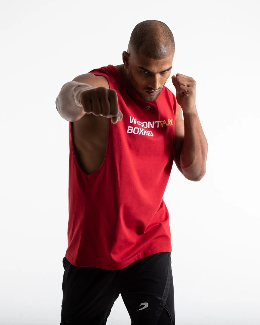 BOXRAW Men Clothing We Don't Play Boxing Muscle Tank - Red 4 BOXRAW Men Clothing We Don't Play Boxing Muscle Tank - Red