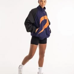 BOXRAW Women Clothing Walker Track Jacket - Black/Navy/Orange
