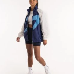 BOXRAW Women Best Sellers Walker Track Jacket - White/Navy