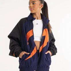 BOXRAW Women Clothing Walker Track Jacket - Black/Navy/Orange