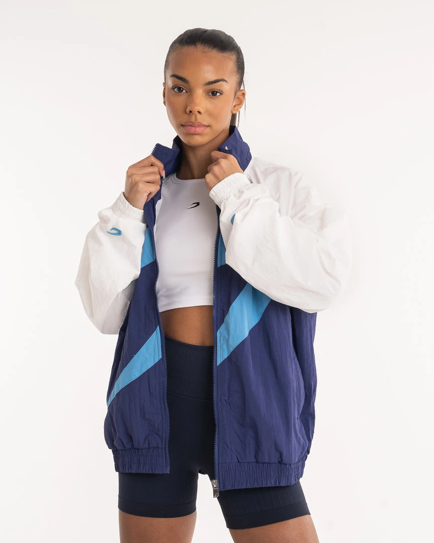 BOXRAW Women Best Sellers Walker Track Jacket - White/Navy 4 BOXRAW Women Best Sellers Walker Track Jacket - White/Navy