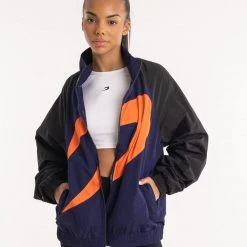 BOXRAW Women Clothing Walker Track Jacket - Black/Navy/Orange