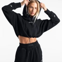 BOXRAW Women Johnson Cropped Hoodie - Black Clothing 11 BOXRAW Women Johnson Cropped Hoodie - Black Clothing