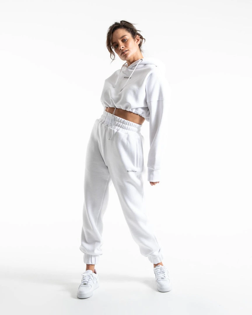 BOXRAW Women Johnson Cropped Hoodie - White Clothing 2 BOXRAW Women Johnson Cropped Hoodie - White Clothing