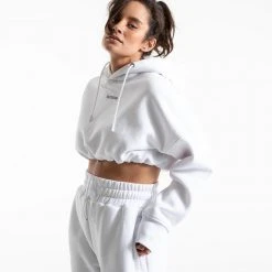 BOXRAW Women Johnson Cropped Hoodie - White Clothing 14 BOXRAW Women Johnson Cropped Hoodie - White Clothing
