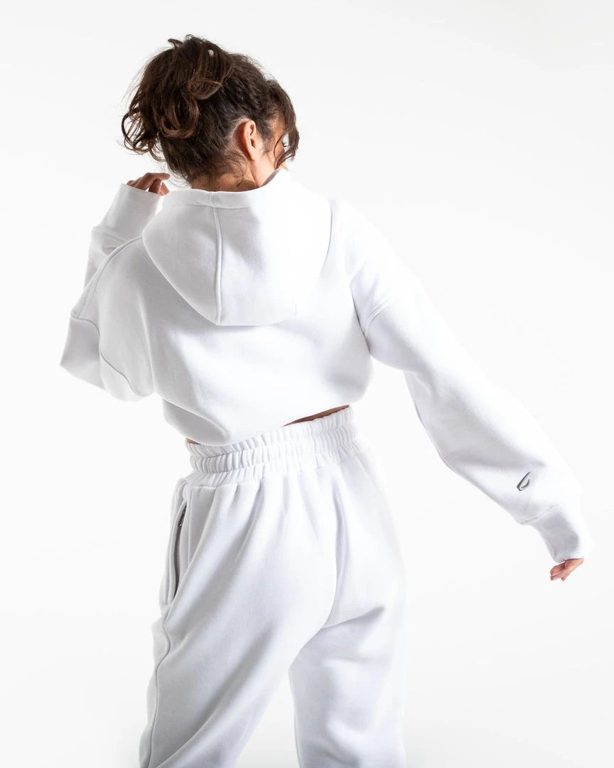 BOXRAW Women Johnson Cropped Hoodie - White Clothing 4 BOXRAW Women Johnson Cropped Hoodie - White Clothing
