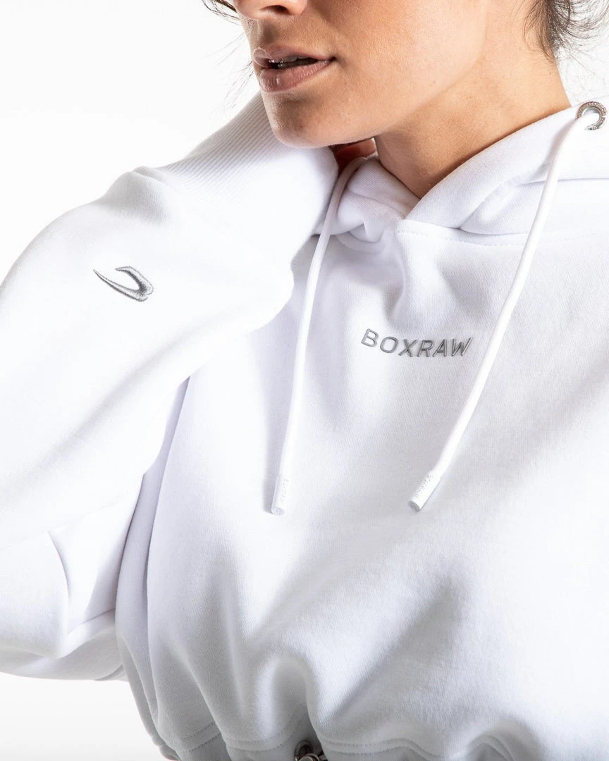 BOXRAW Women Johnson Cropped Hoodie - White Clothing 6 BOXRAW Women Johnson Cropped Hoodie - White Clothing