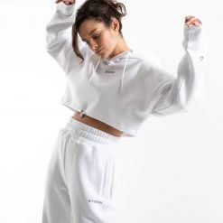 BOXRAW Women Johnson Cropped Hoodie - White Clothing 15 BOXRAW Women Johnson Cropped Hoodie - White Clothing