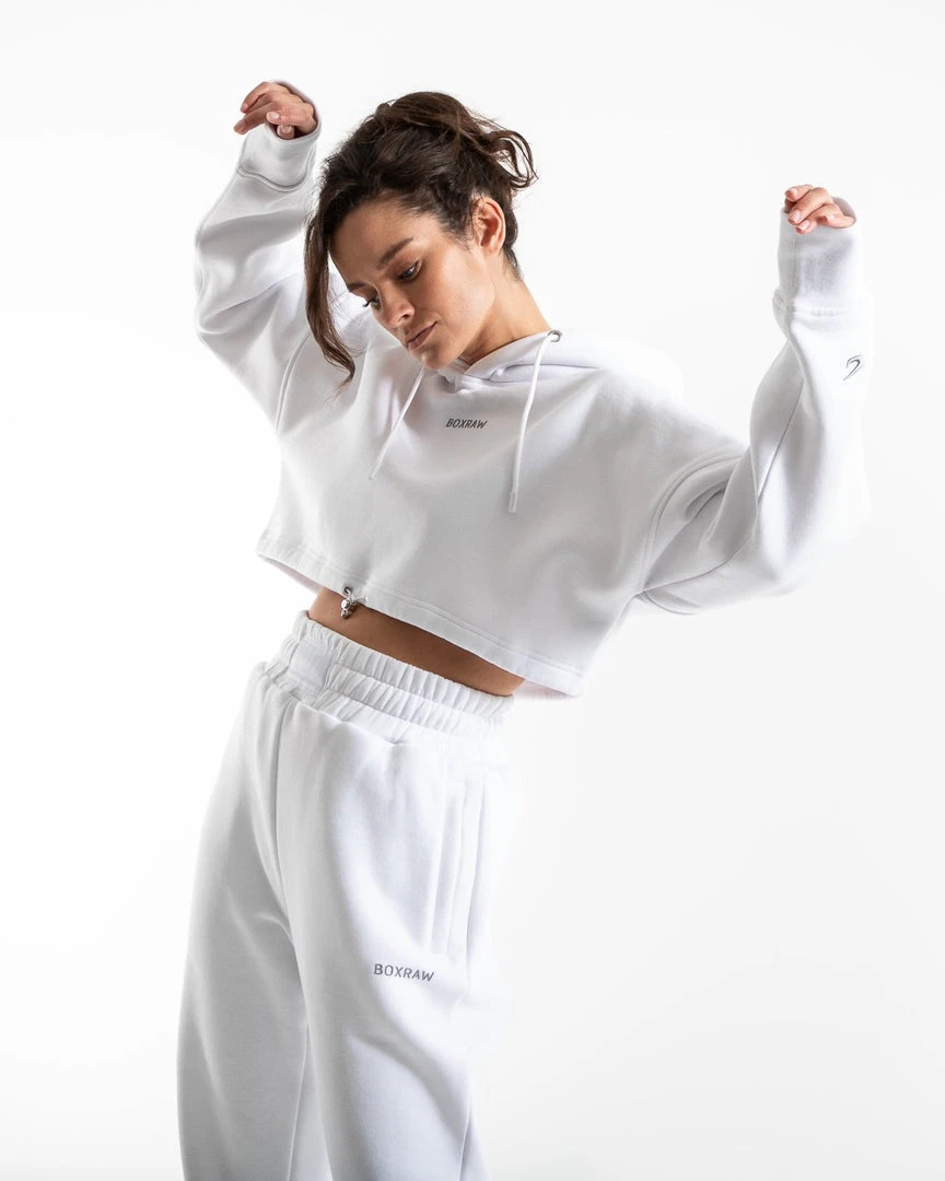 BOXRAW Women Johnson Cropped Hoodie - White Clothing 8 BOXRAW Women Johnson Cropped Hoodie - White Clothing