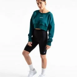BOXRAW Women Johnson Cropped Sweatshirt - Teal